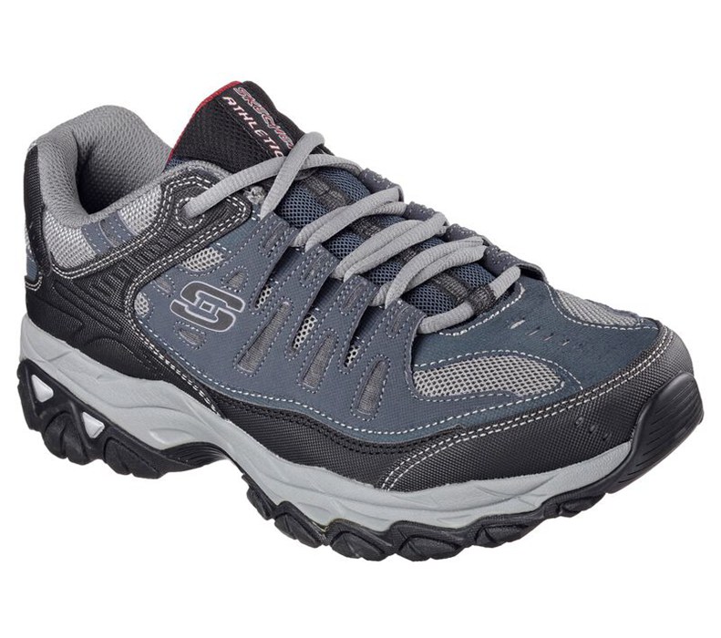 Skechers Herr Marinblå Sneakers - After Burn - Memory Fit - Sverige (JZAPK-7958)
